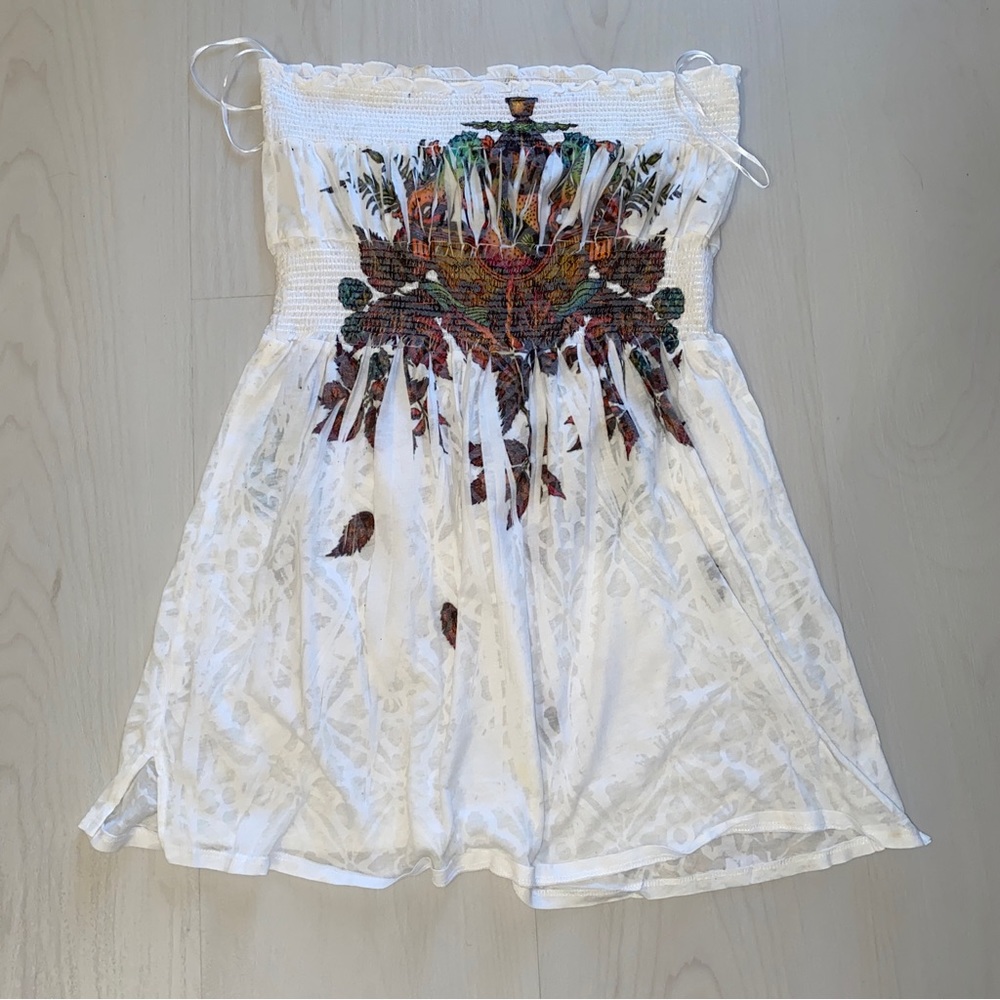 Butterfly Dropout Y2K Strapless Boho Graphic print top